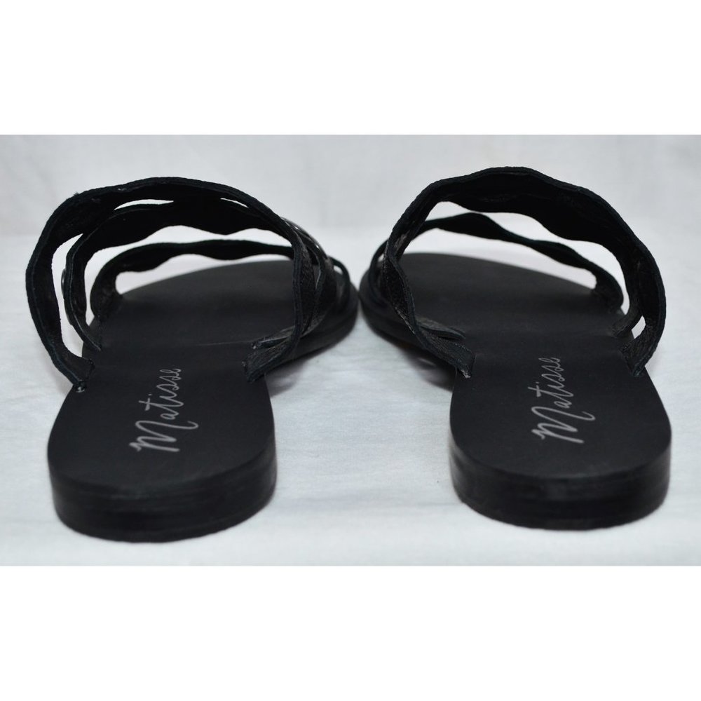 Matisse Wide Eyed Studded Leather Slide Sandals Black 9M - Picture 6 of 11